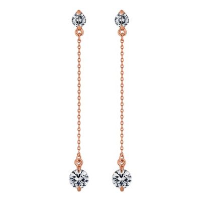 Designer rose gold crystal chain earring
